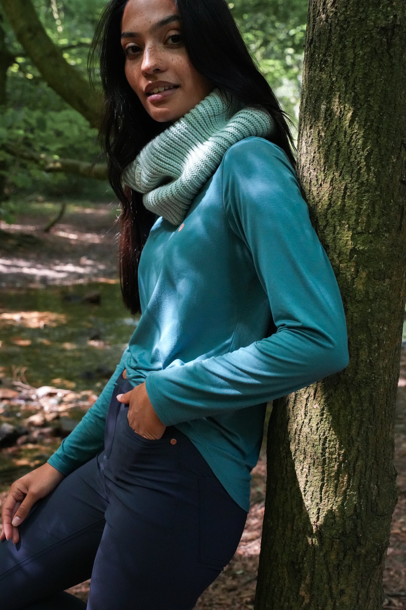 On The Go Bamboo Long Sleeve Tee - Wild Fern