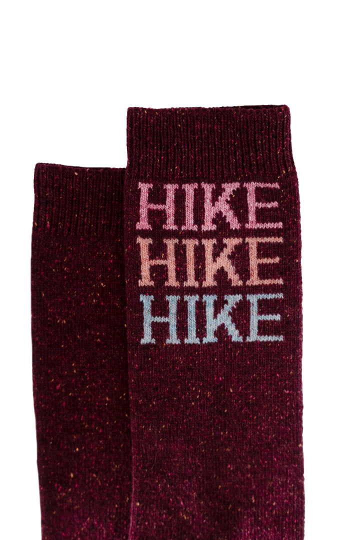 'Hike Hike Hike' Sock - Cabernet