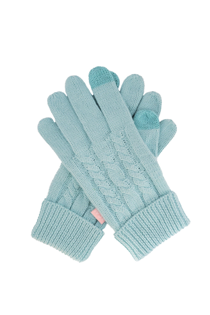 Merino Knitted Gloves - Sea Foam