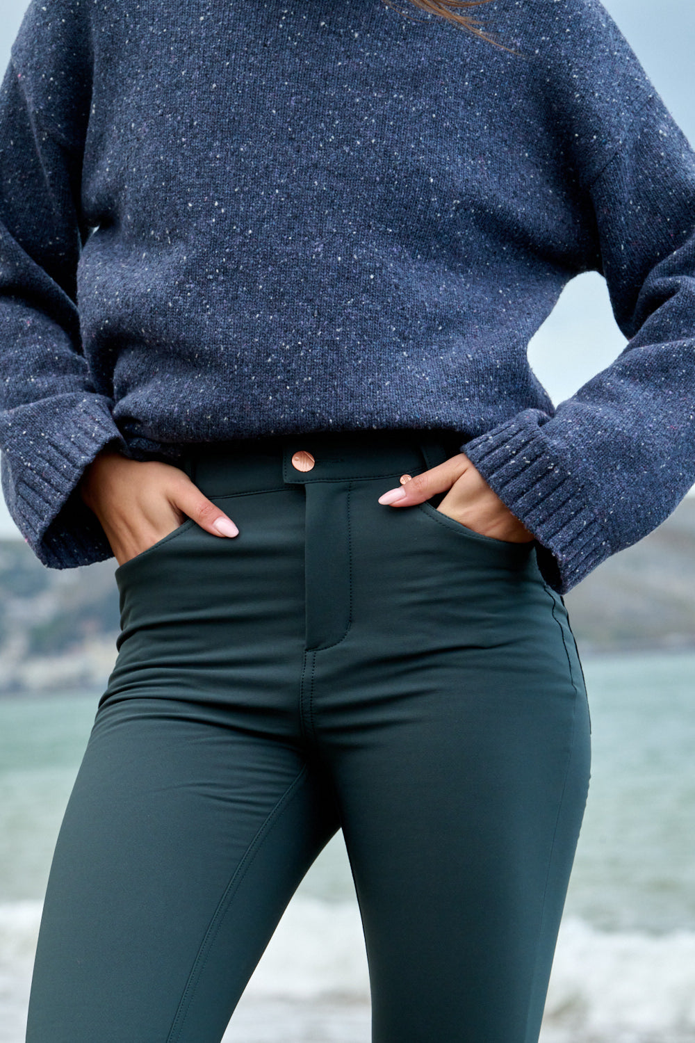 MAX Stretch Thermal Skinny Outdoor Trousers - Forest Green