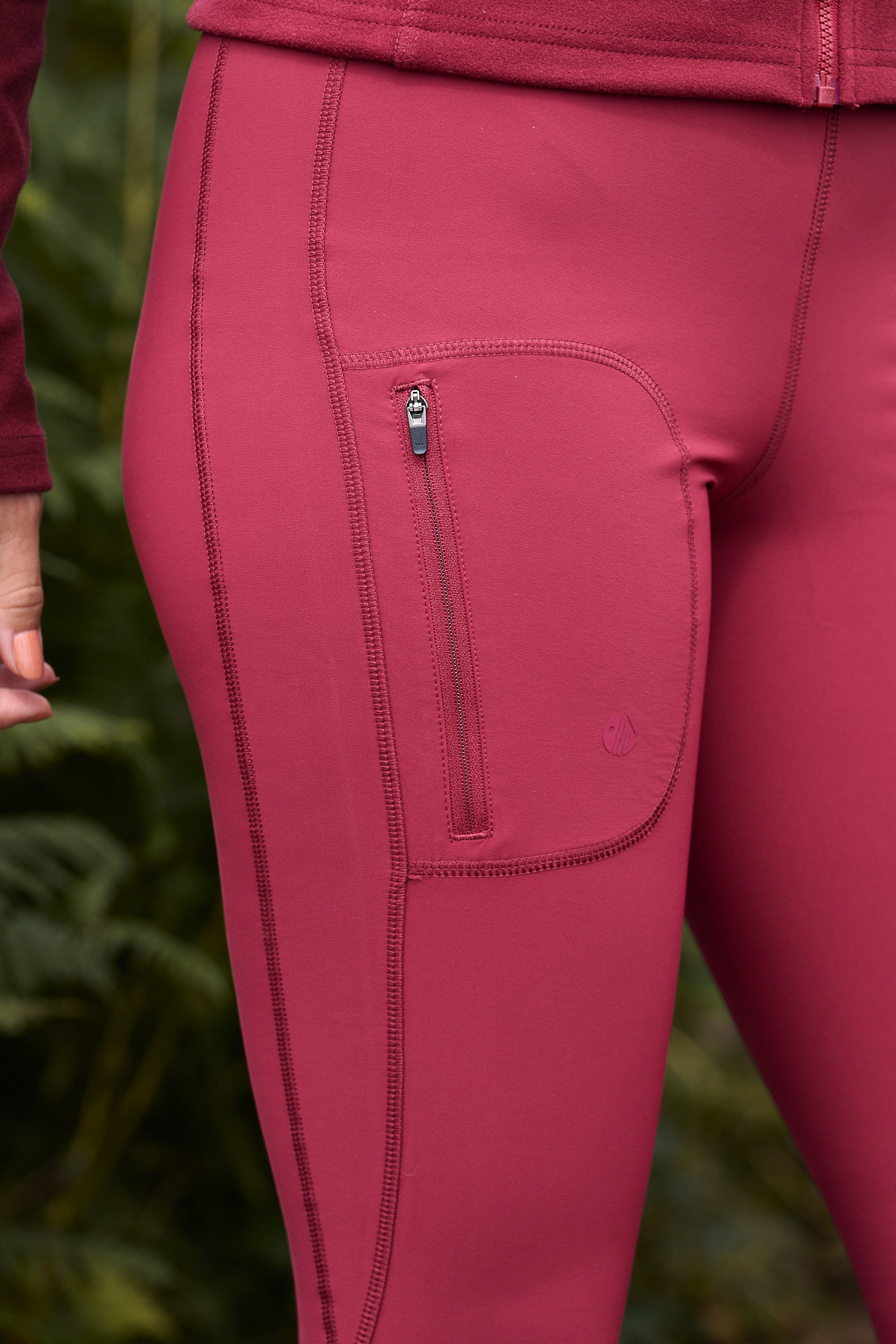 Shower Resistant Softshell Leggings - Cabernet