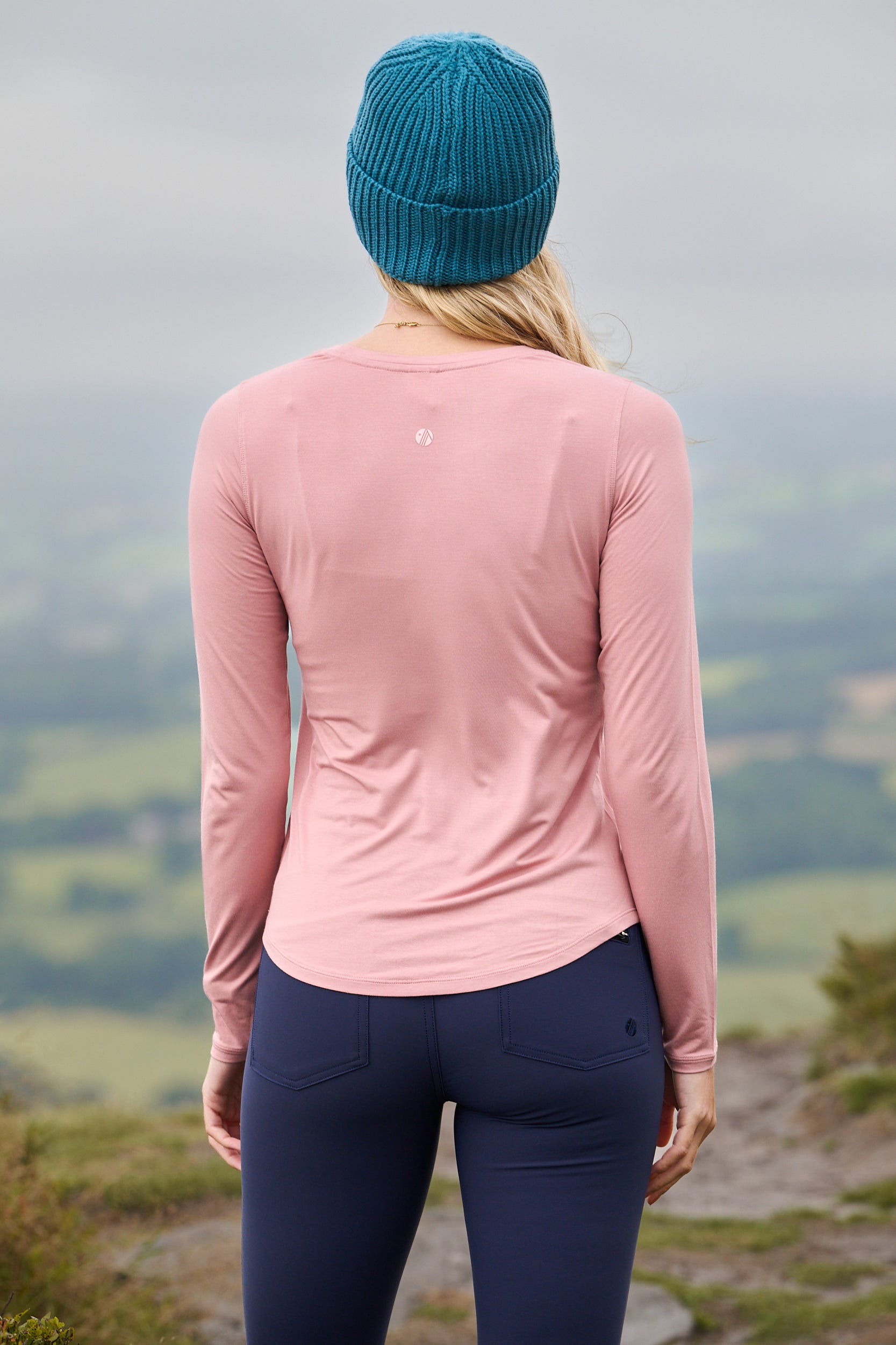 On The Go Bamboo Long Sleeve Tee - Dusky Pink