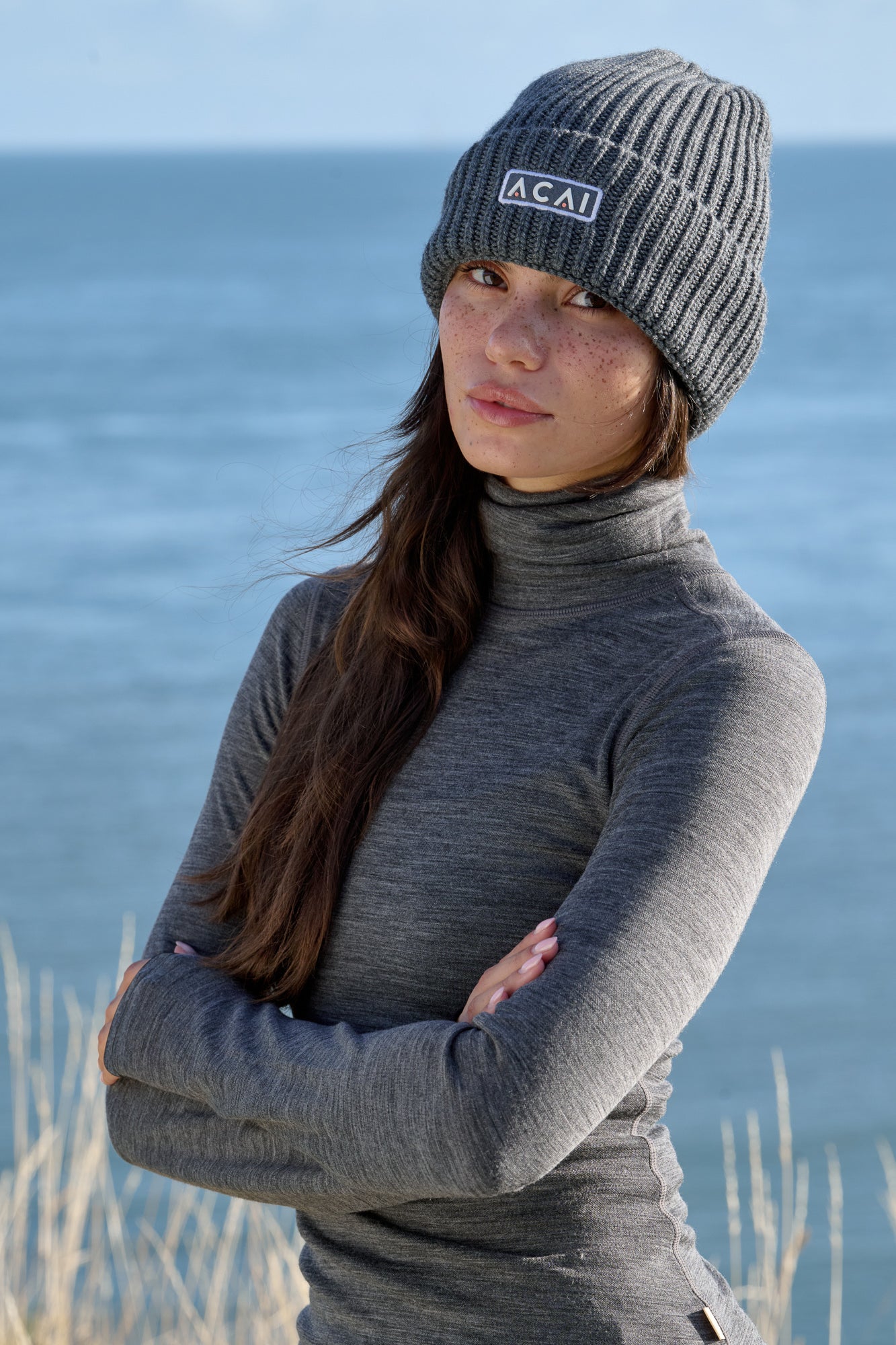 Merino Wool Beanie - Grey Marl