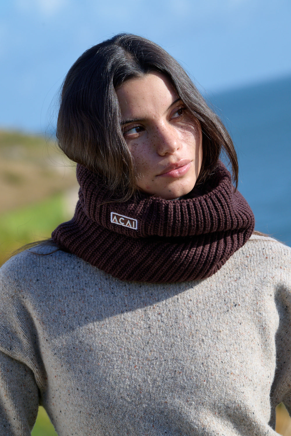 Merino Wool Snood - Chocolate Plum