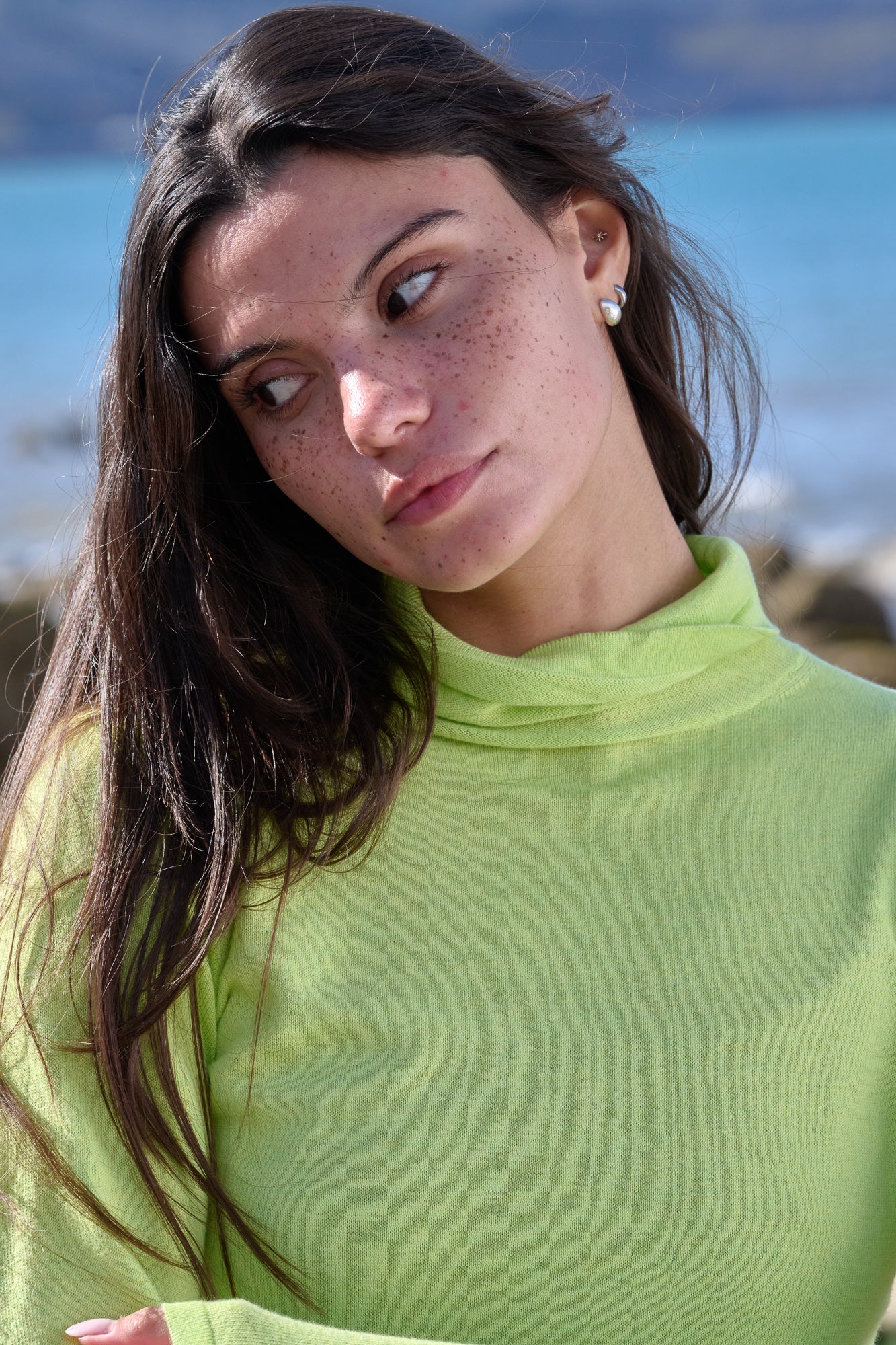 Conscious Knitted Turtle Neck - Limeade