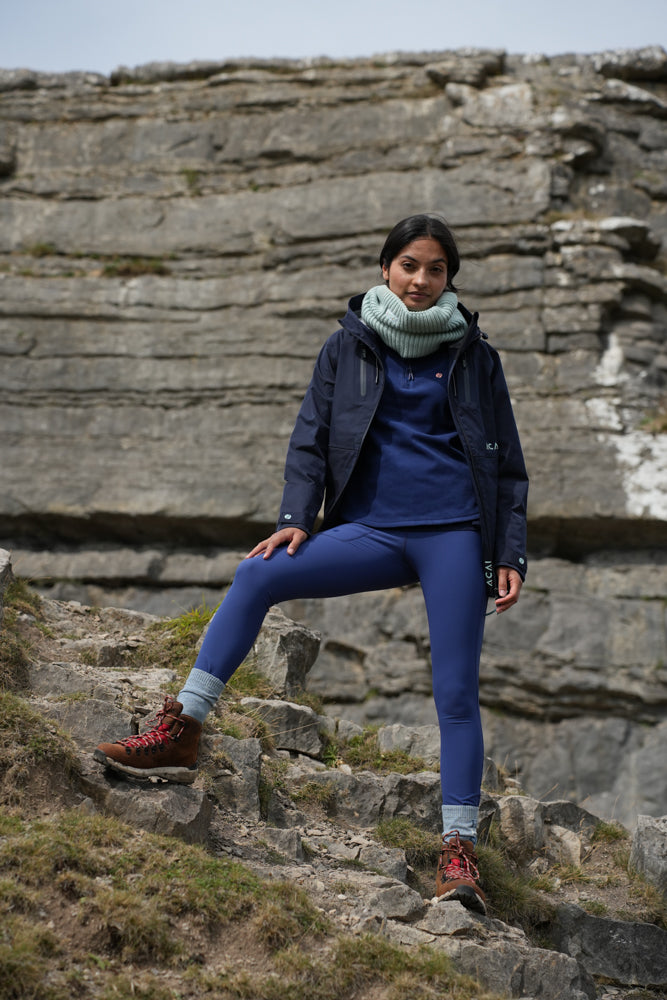 Shower Resistant Softshell Leggings - Twilight Blue