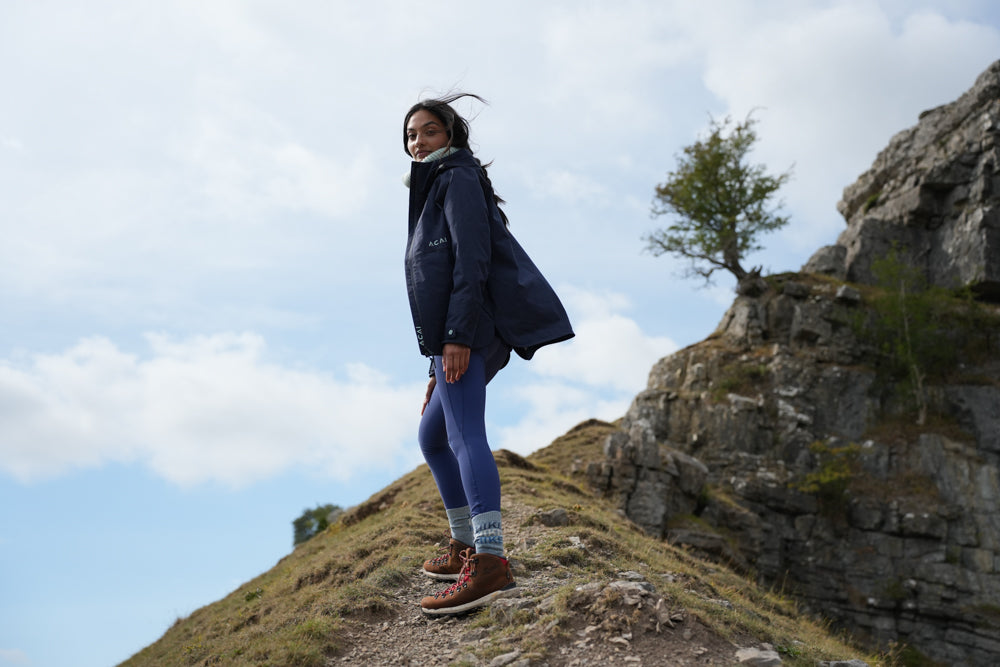 Shower Resistant Softshell Leggings - Twilight Blue