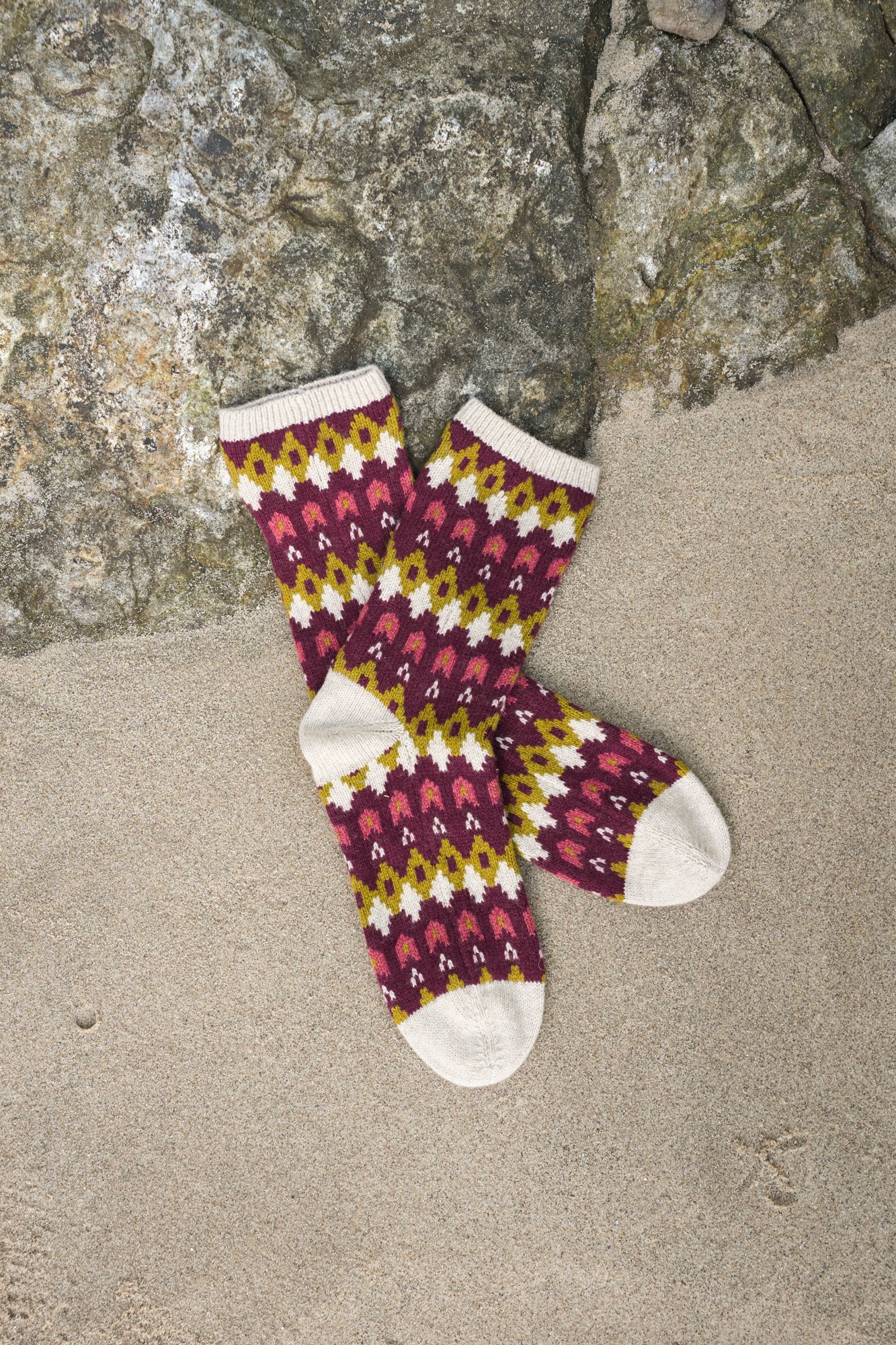 Alpine Chalet Socks - Cabernet