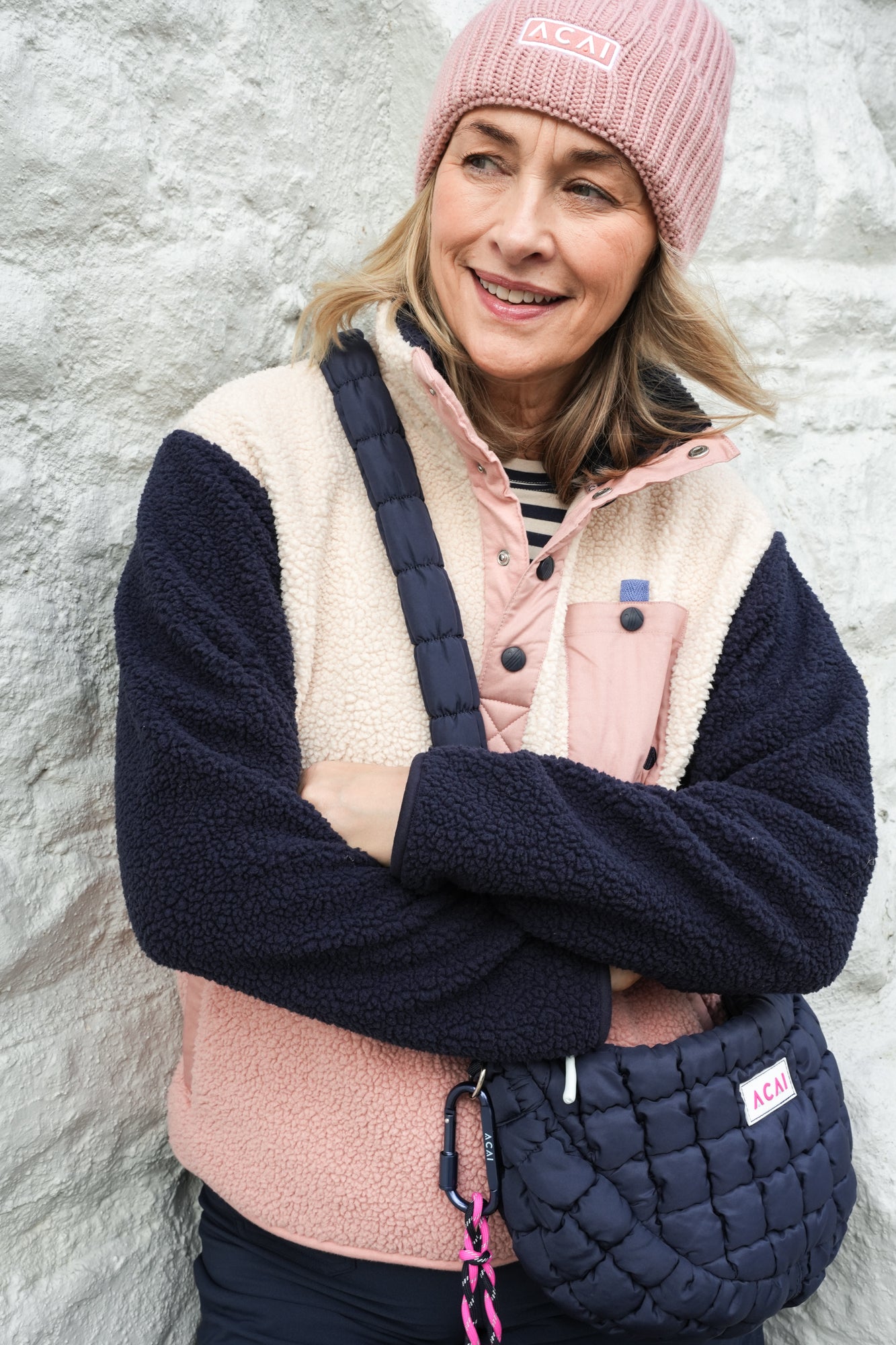 Campfire Colourblock Fleece - Dusky Pink