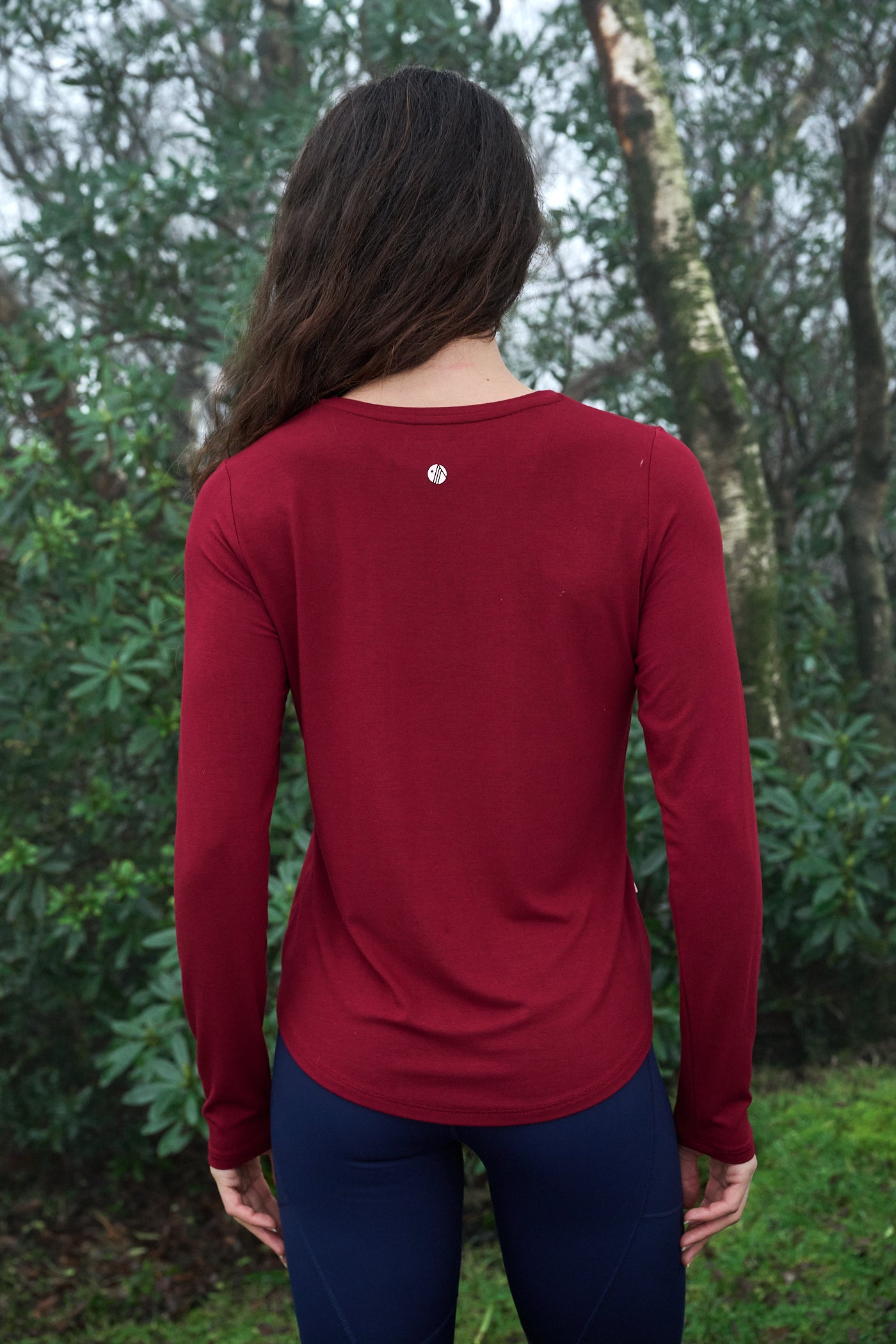 On The Go Bamboo Long Sleeve Tee - Cabernet