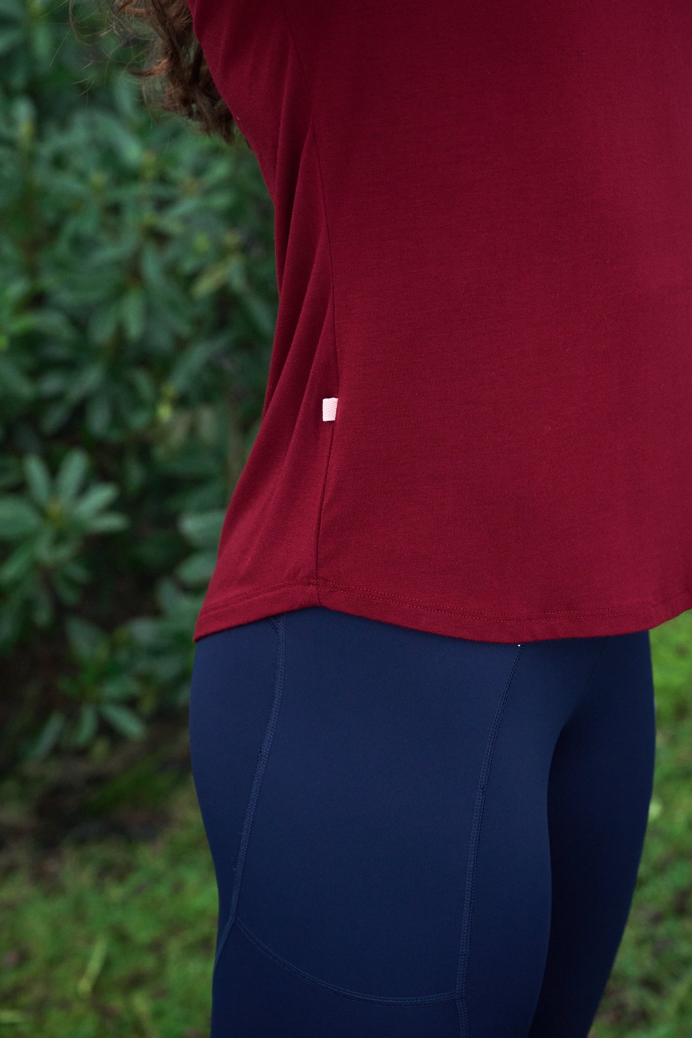 On The Go Bamboo Long Sleeve Tee - Cabernet