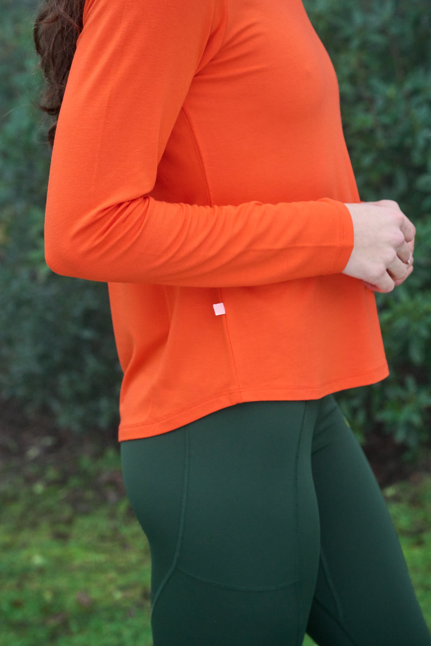On The Go Bamboo Long Sleeve Tee - Mandarin