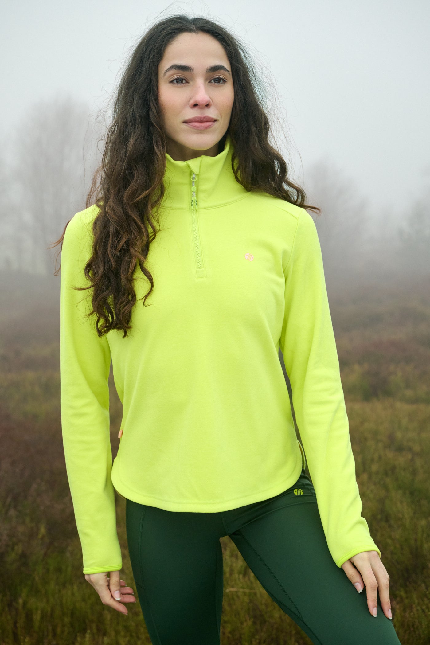エーフィー ACAI Endurasoft Quarter Zip | Limeade, Soft & Water-Resistant