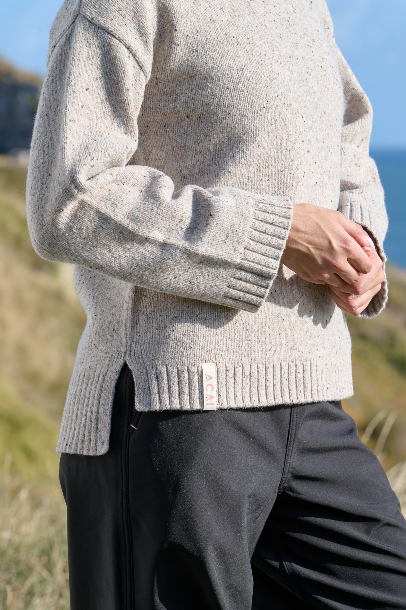 Dusk Crew Neck Knitted Jumper - Oatmeal