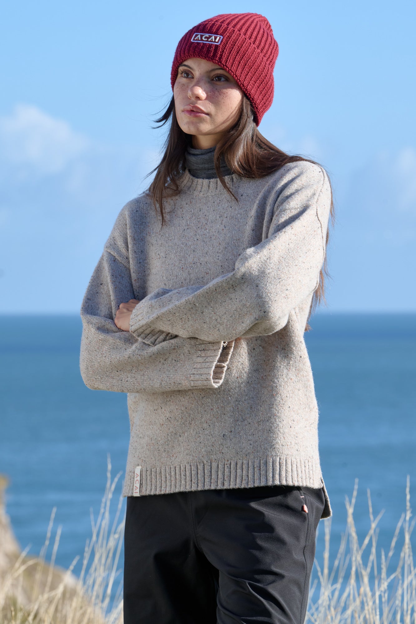 Dusk Crew Neck Knitted Jumper - Oatmeal