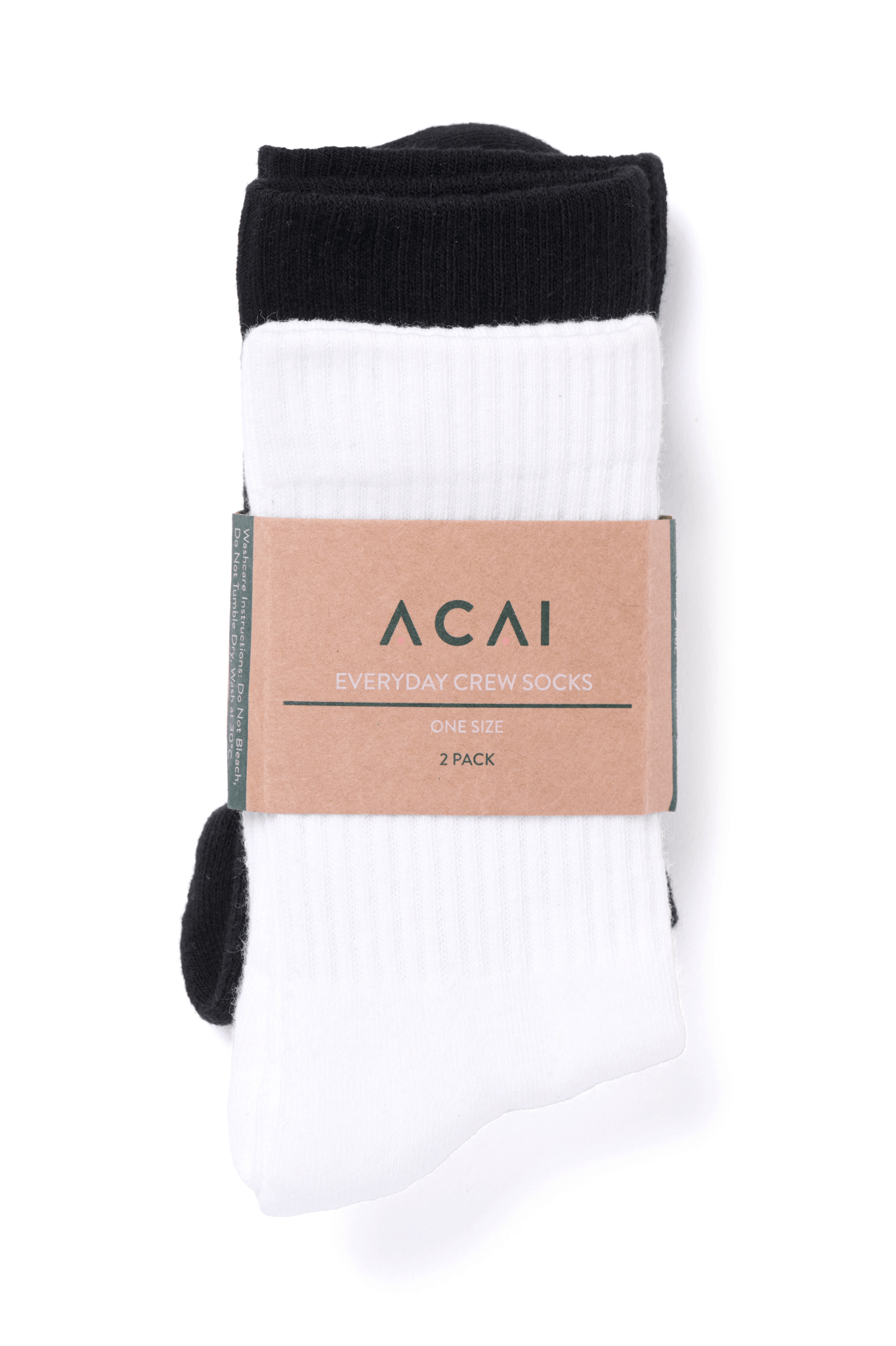 Everyday Crew Socks 2 Pack - Black and White Socks