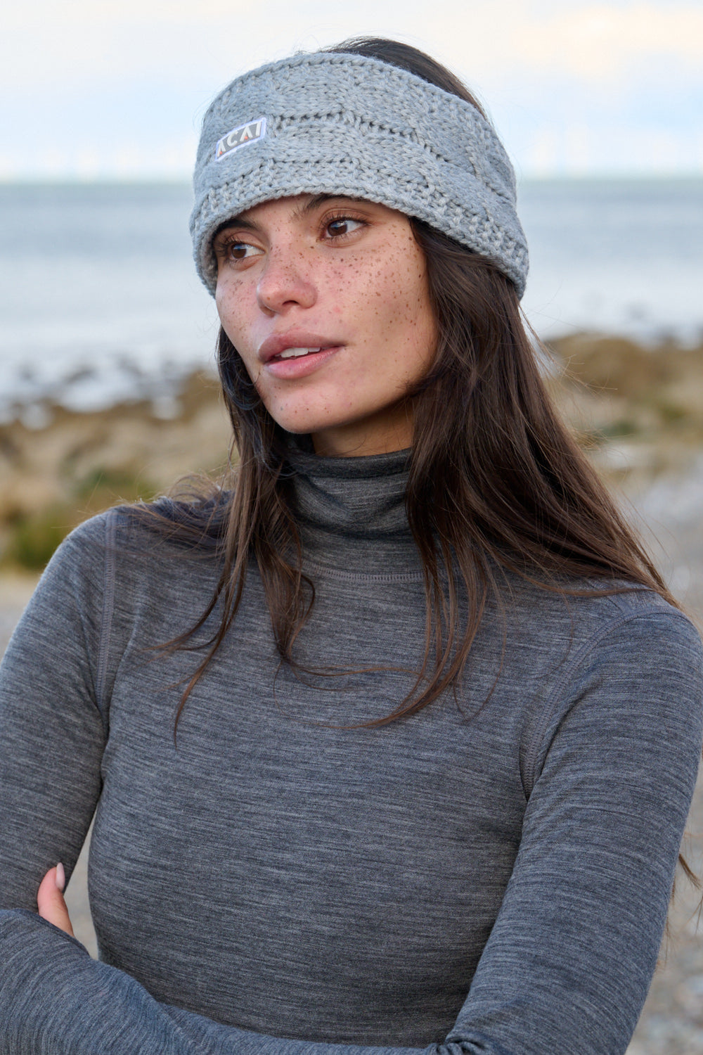 Knitted Headband - Heather Grey