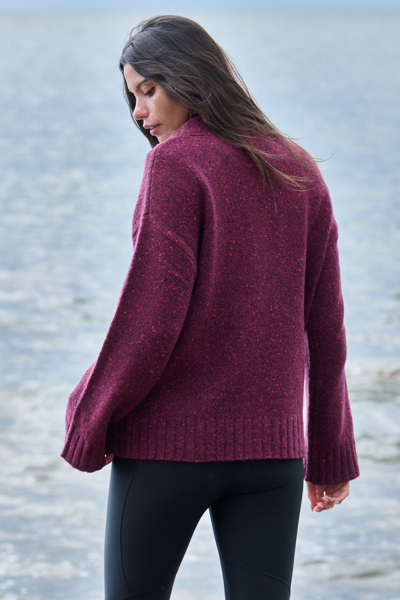 Wildwood Quarter Zip Knitted Jumper - Cabernet