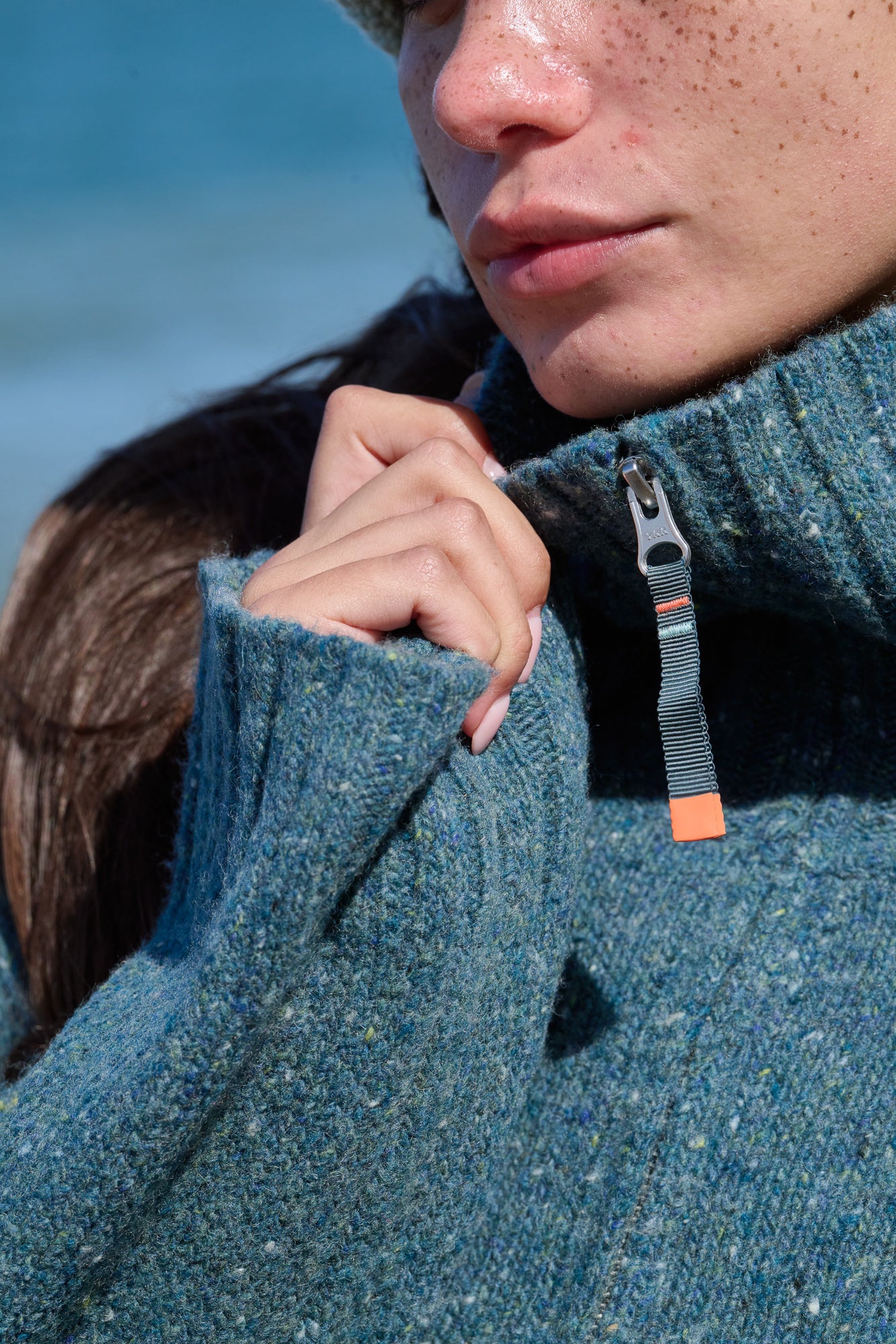 Wildwood Quarter Zip Knitted Jumper - Wild Fern