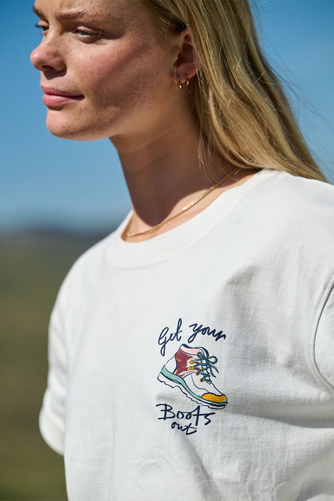 Get Your Boots Out Graphic Tee - Off White