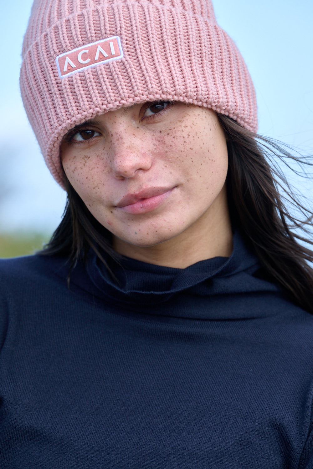 Womens Merino Wool Beanie Dusky Pink | ACAI display picture 1