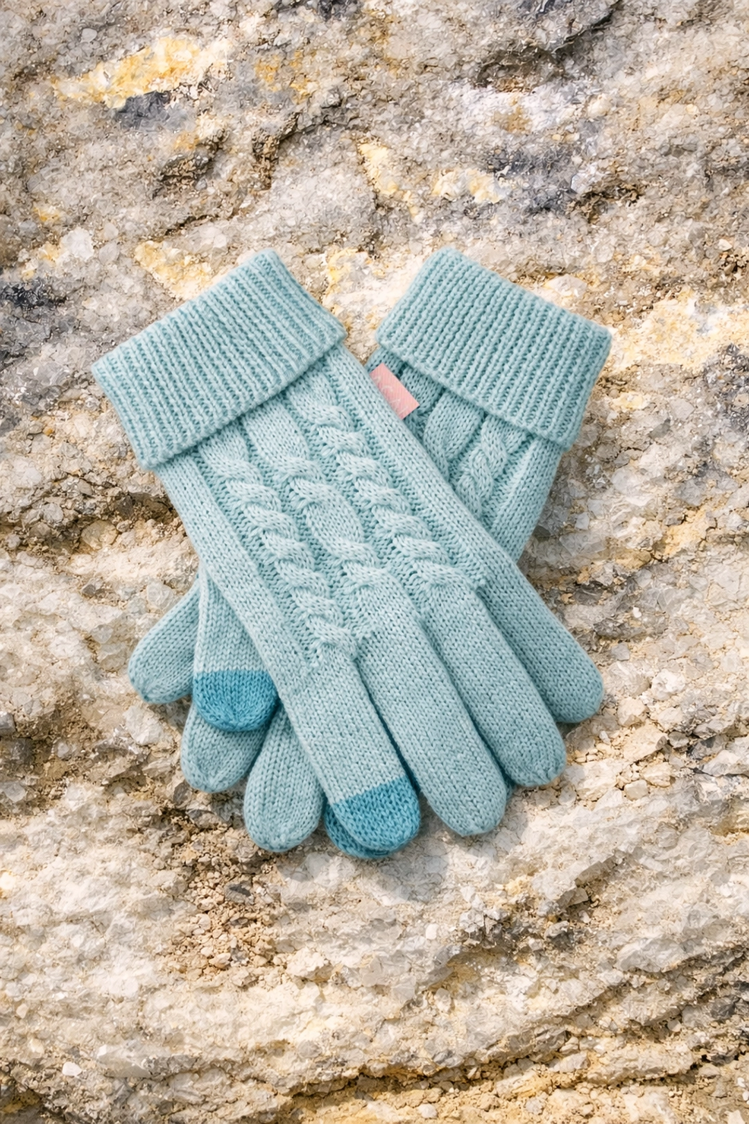 Merino Knitted Gloves - Sea Foam