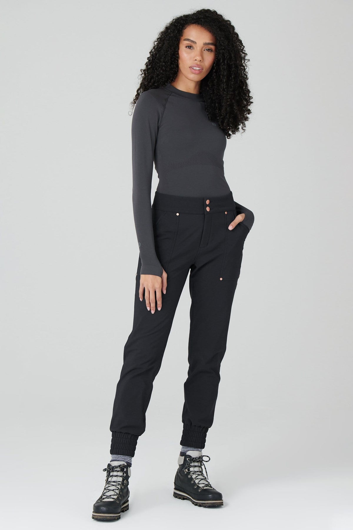 Thermal Casual Stroll Pants - Black Trousers