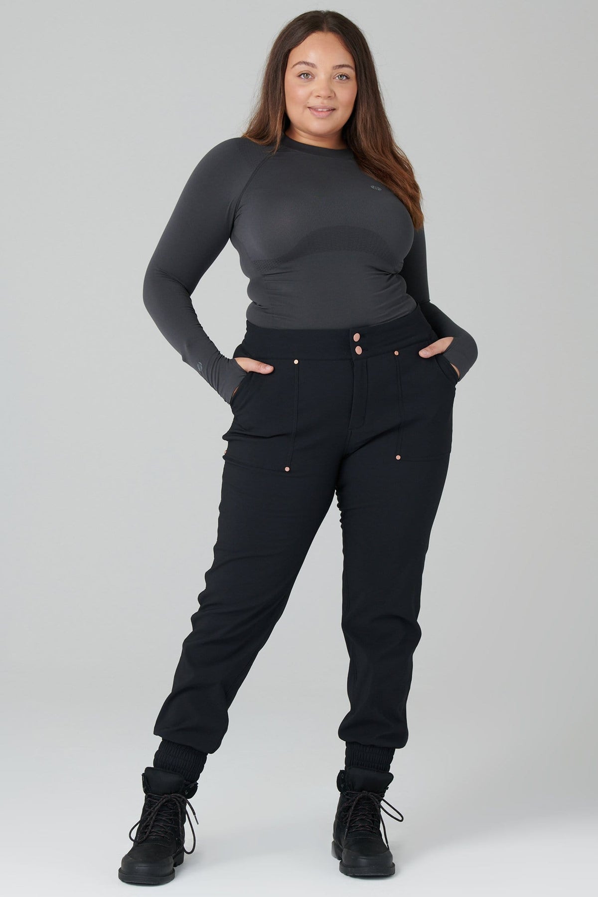 Thermal Casual Stroll Pants - Black Trousers