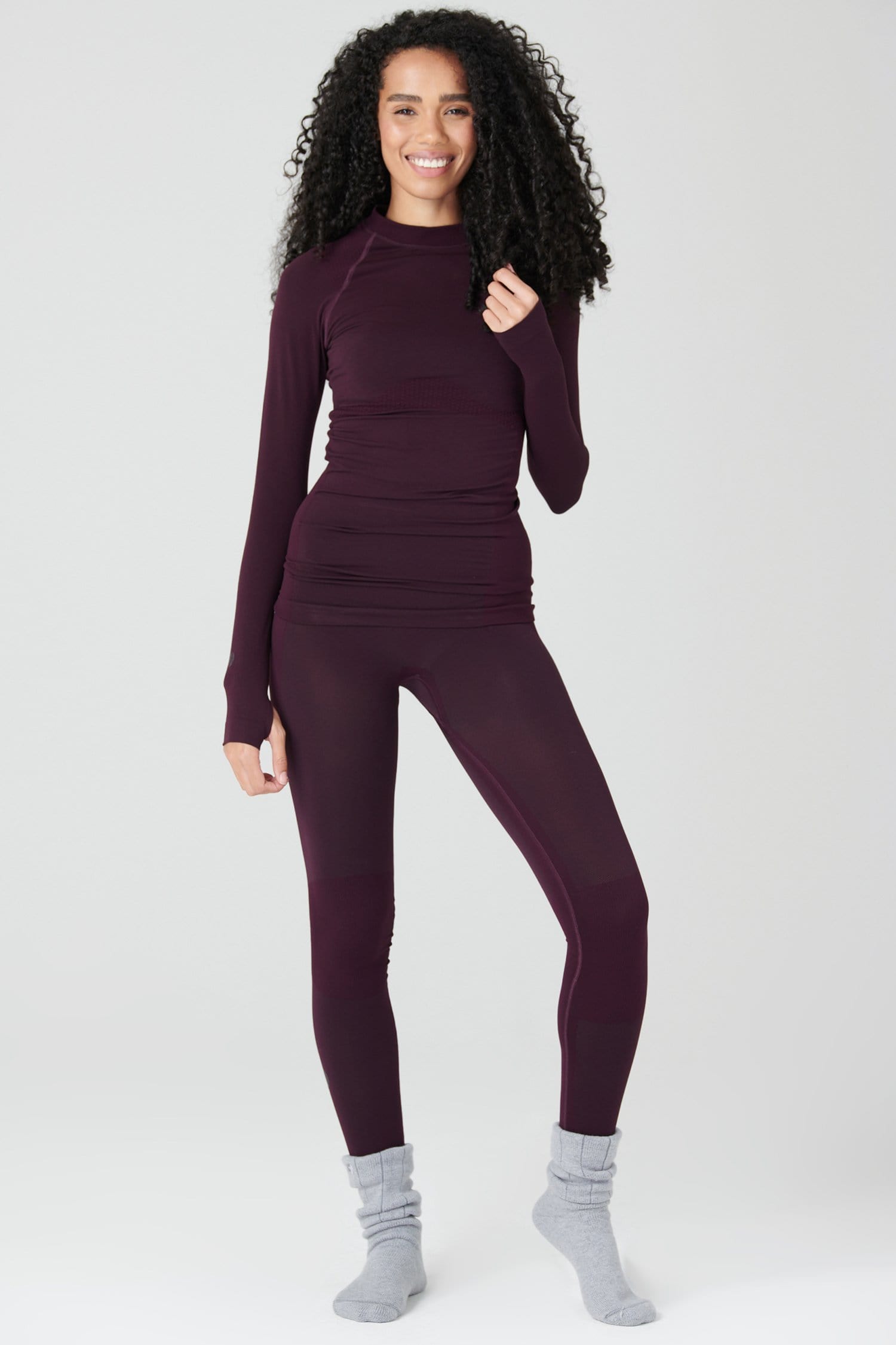 Thermal Seamless Base Layer Top - Aubergine Base Layer  
