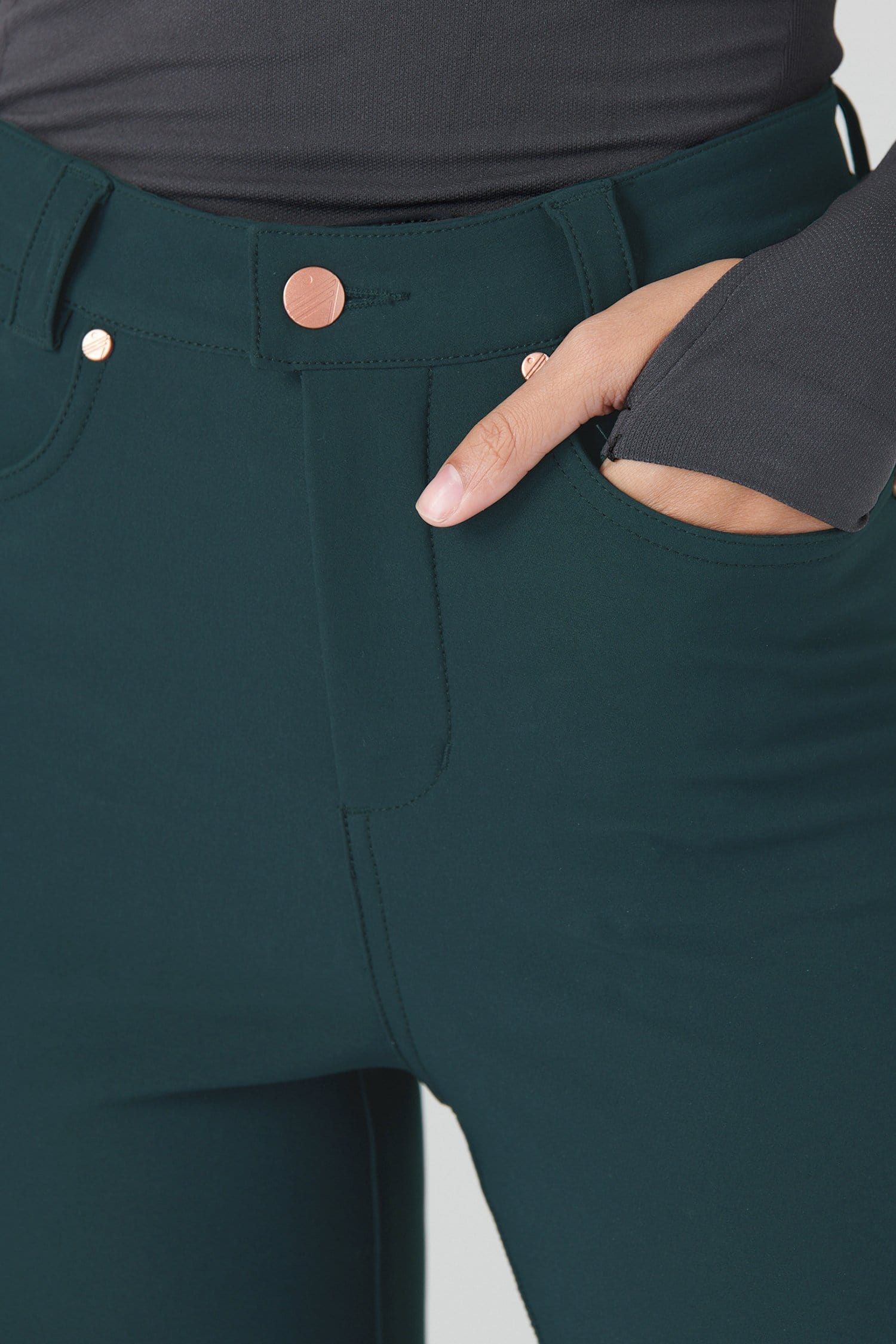 Thermal Skinny Outdoor Trousers - Forest Green Trousers  