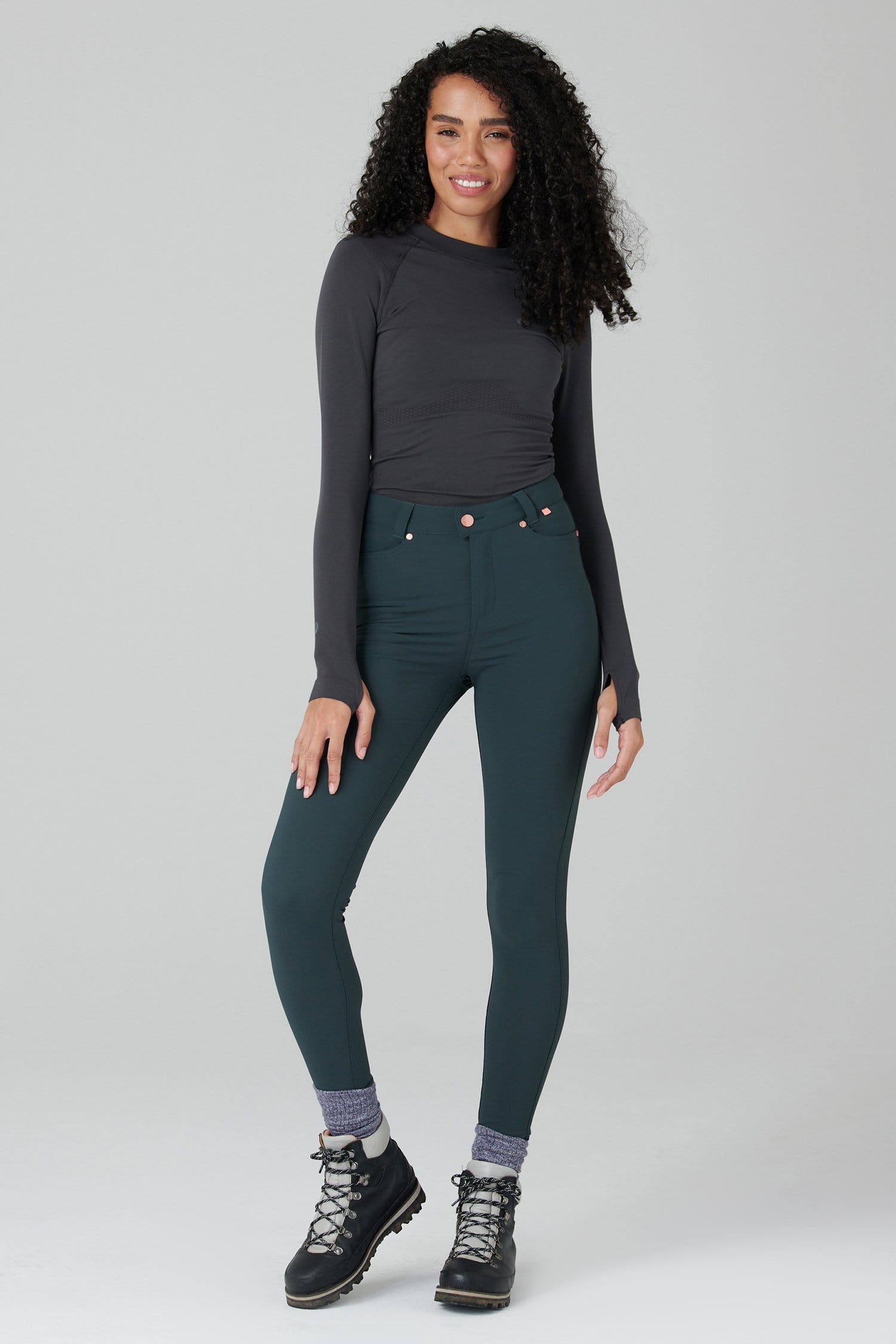 Thermal Skinny Outdoor Trousers - Forest Green Trousers