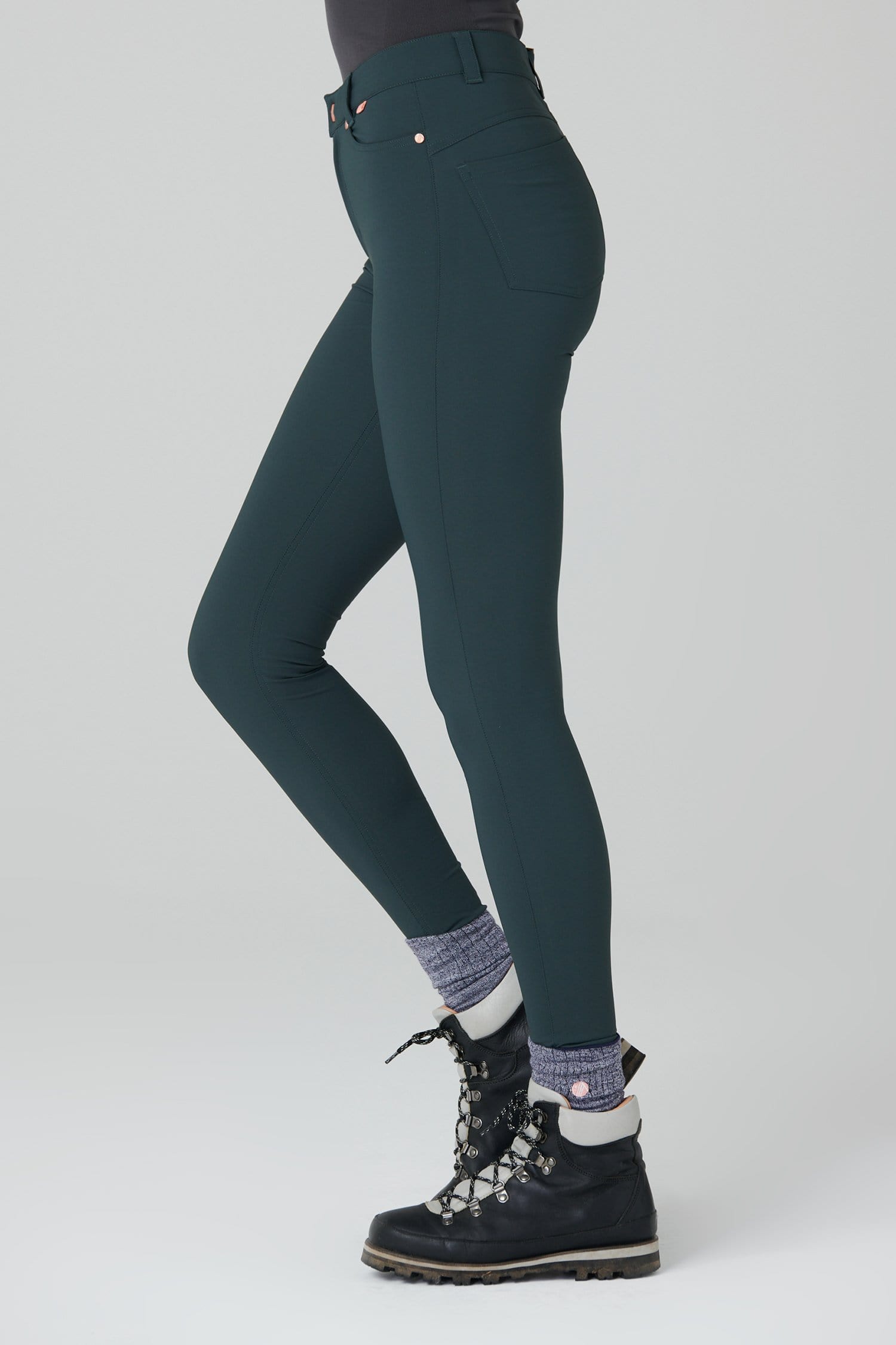 Thermal Skinny Outdoor Trousers - Forest Green Trousers  