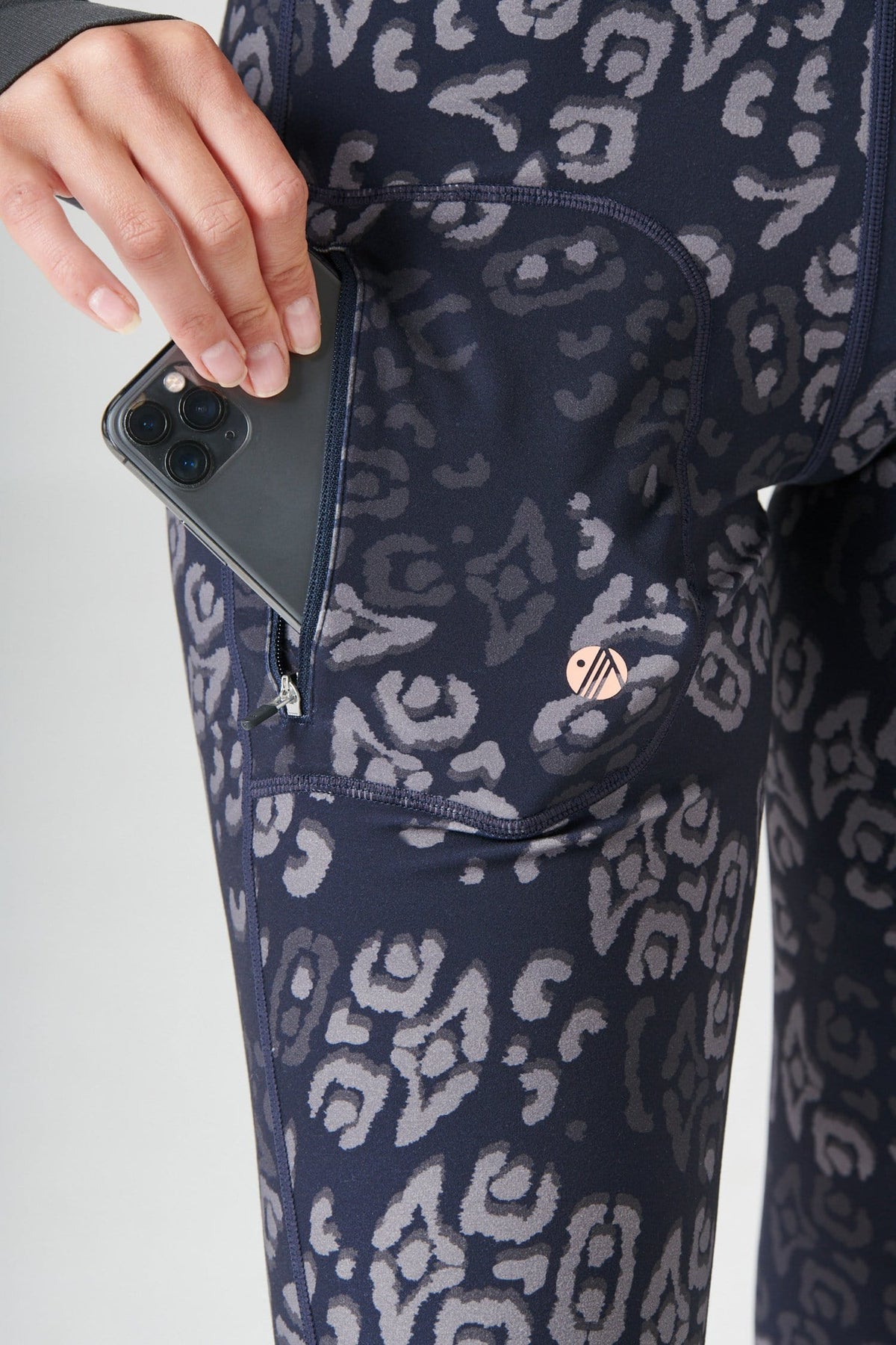 The Recycled Outdoor Capri Leggings - Navy Wild Print Leggings
