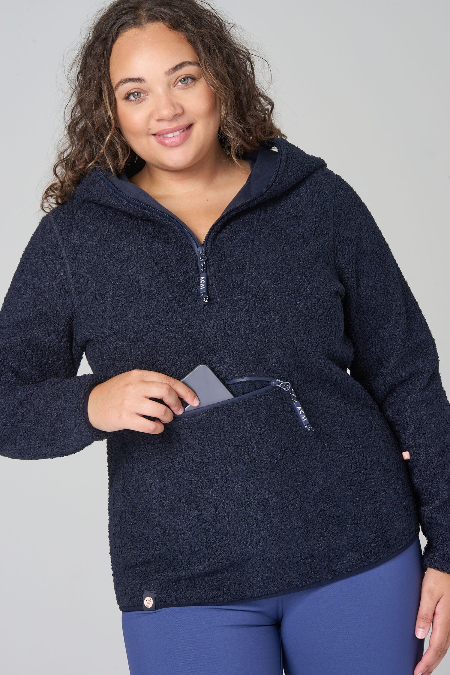 Windproof Fleece Hoodie - Deep Navy Sweatshirt
