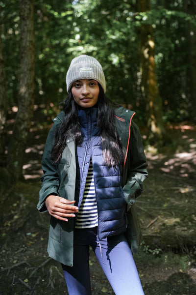 New Forest Ladies Knee Length Waterproof Coat With Hood River Waterproof Jacket Women's Raincoat ACAI Outdoorwear