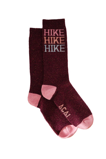 'Hike Hike Hike' Sock - Cabernet