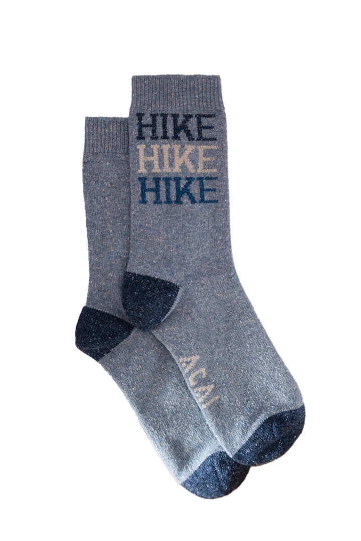 'Hike Hike Hike' Sock - Blue Marl