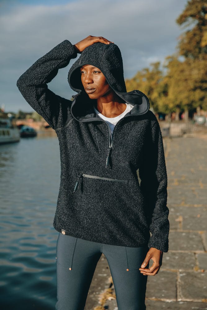 Windproof Fleece Hoodie - Deep Navy Sweatshirt  