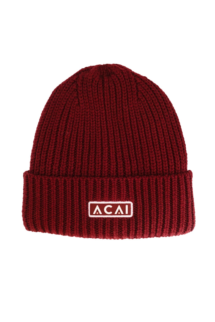 Merino Wool Beanie - Cabernet