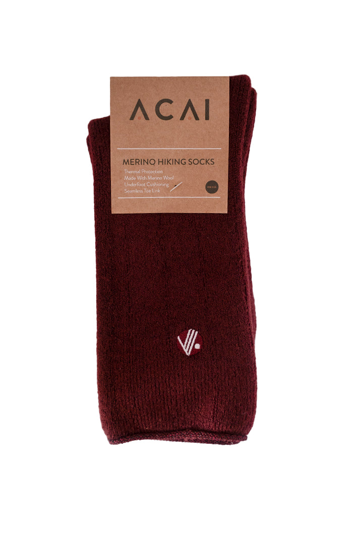 Merino Wool Hiking Socks - Cabernet