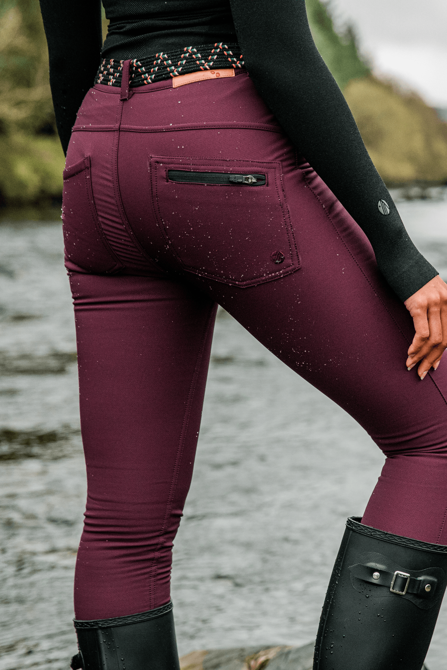 Thermal Skinny Outdoor Trousers - Aubergine Trousers  