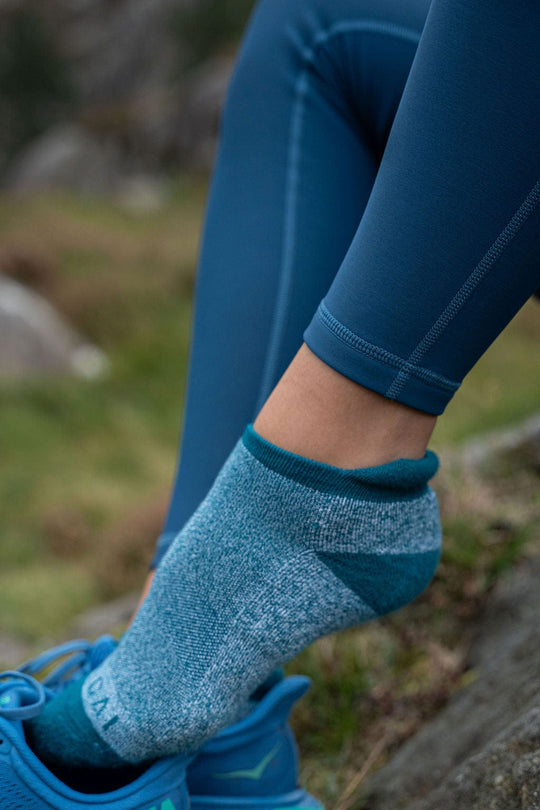 2 Pack Sprint Shortie Socks - Moonlight Blue / Teal