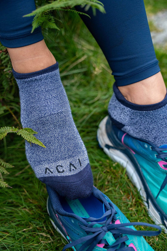 2 Pack Sprint Shortie Socks - Aubergine / Deep Navy