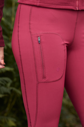 Shower Resistant Softshell Leggings - Cabernet