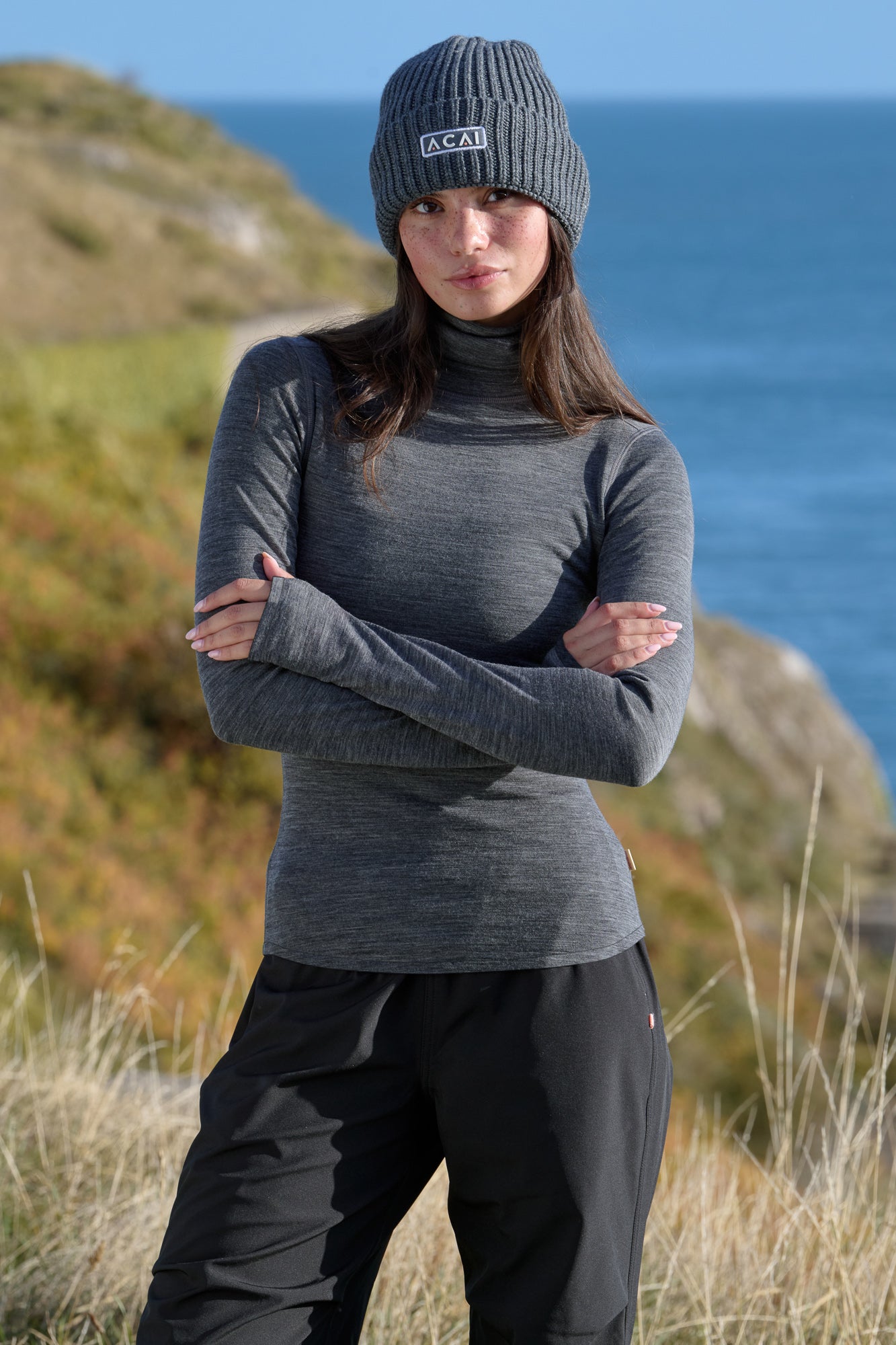 Ascent Turtleneck Base Layer - Charcoal