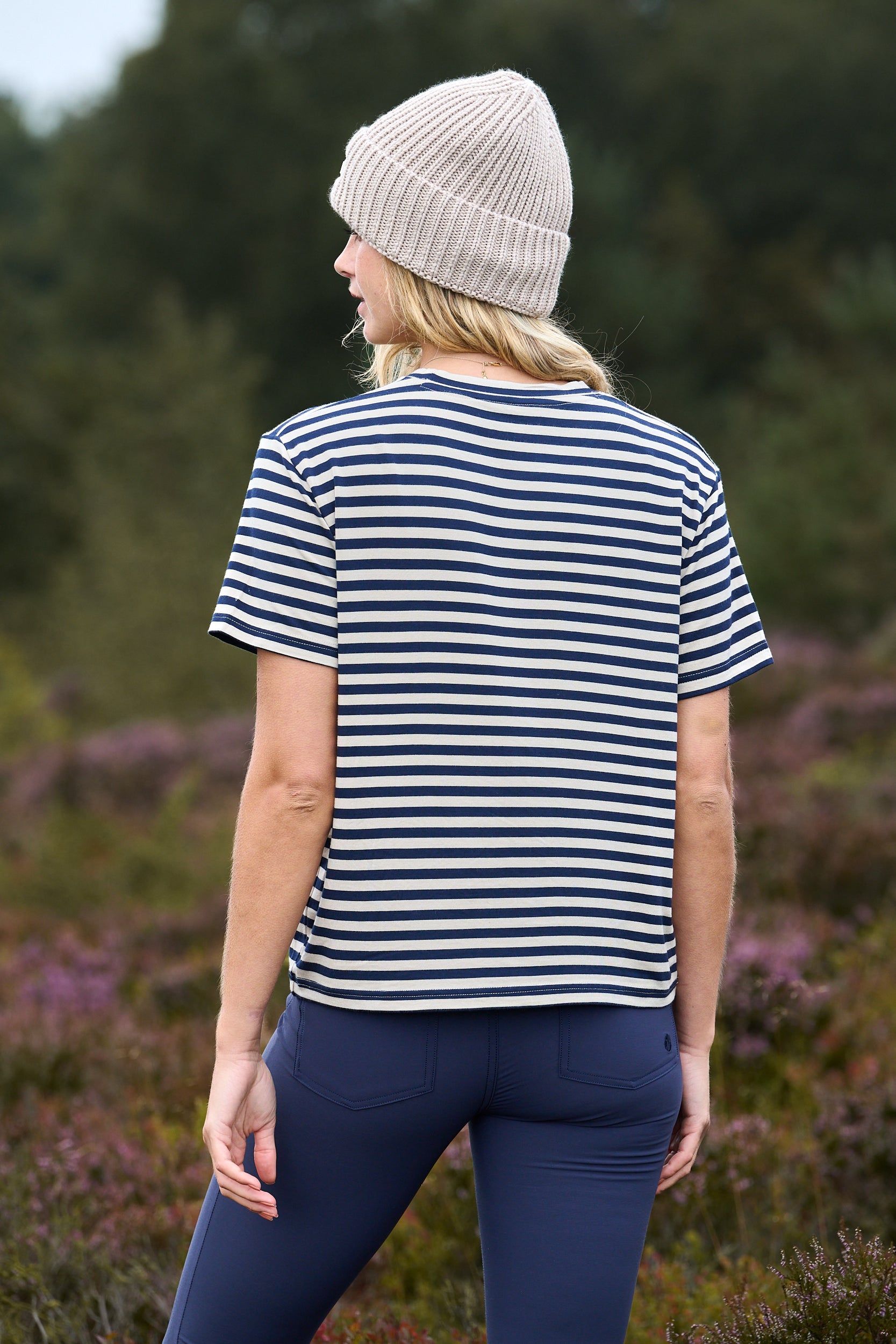 Glide Boxy Tee - Navy Stripe