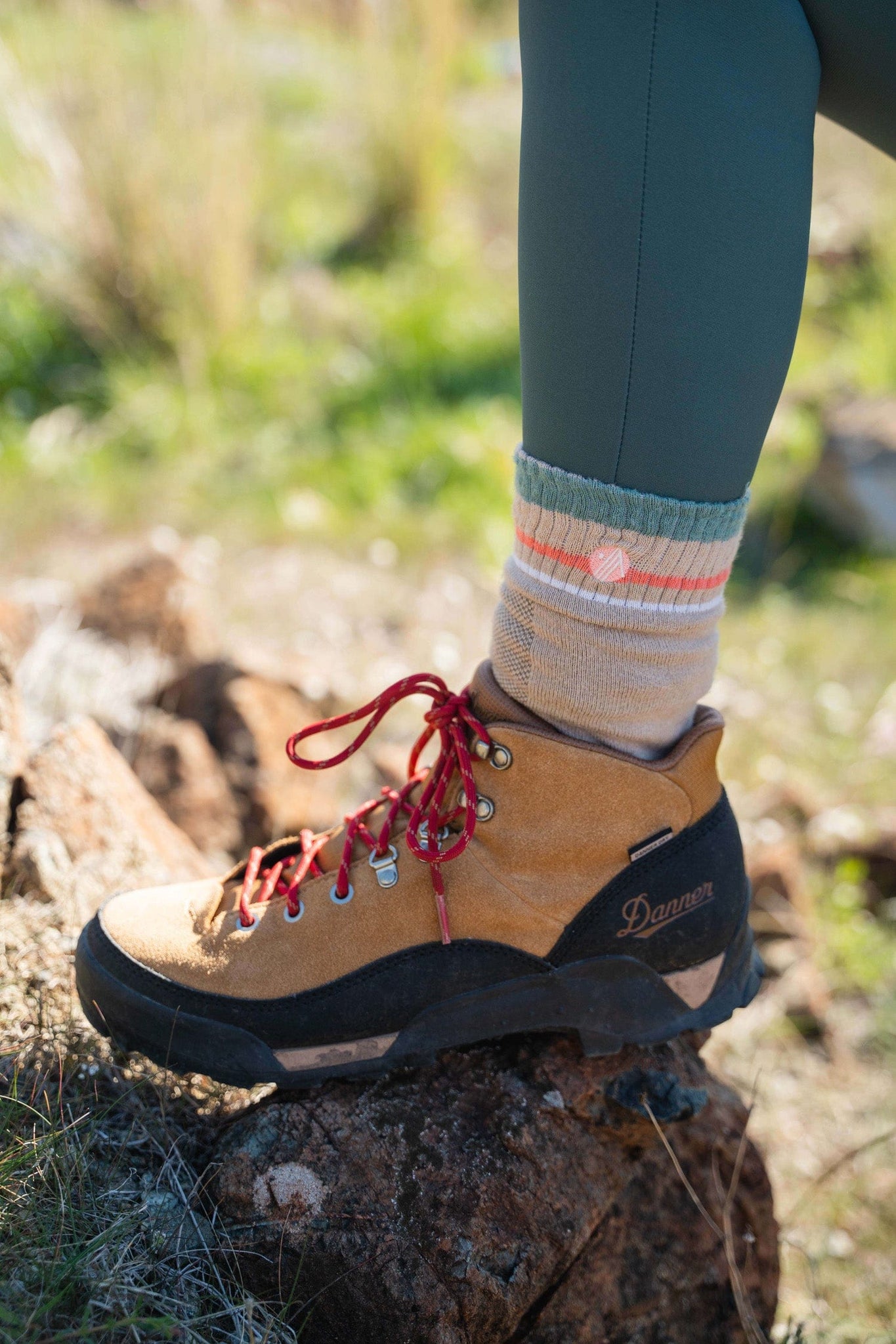 Bamboo Hiking Socks - Lily Pad Stripe Socks  