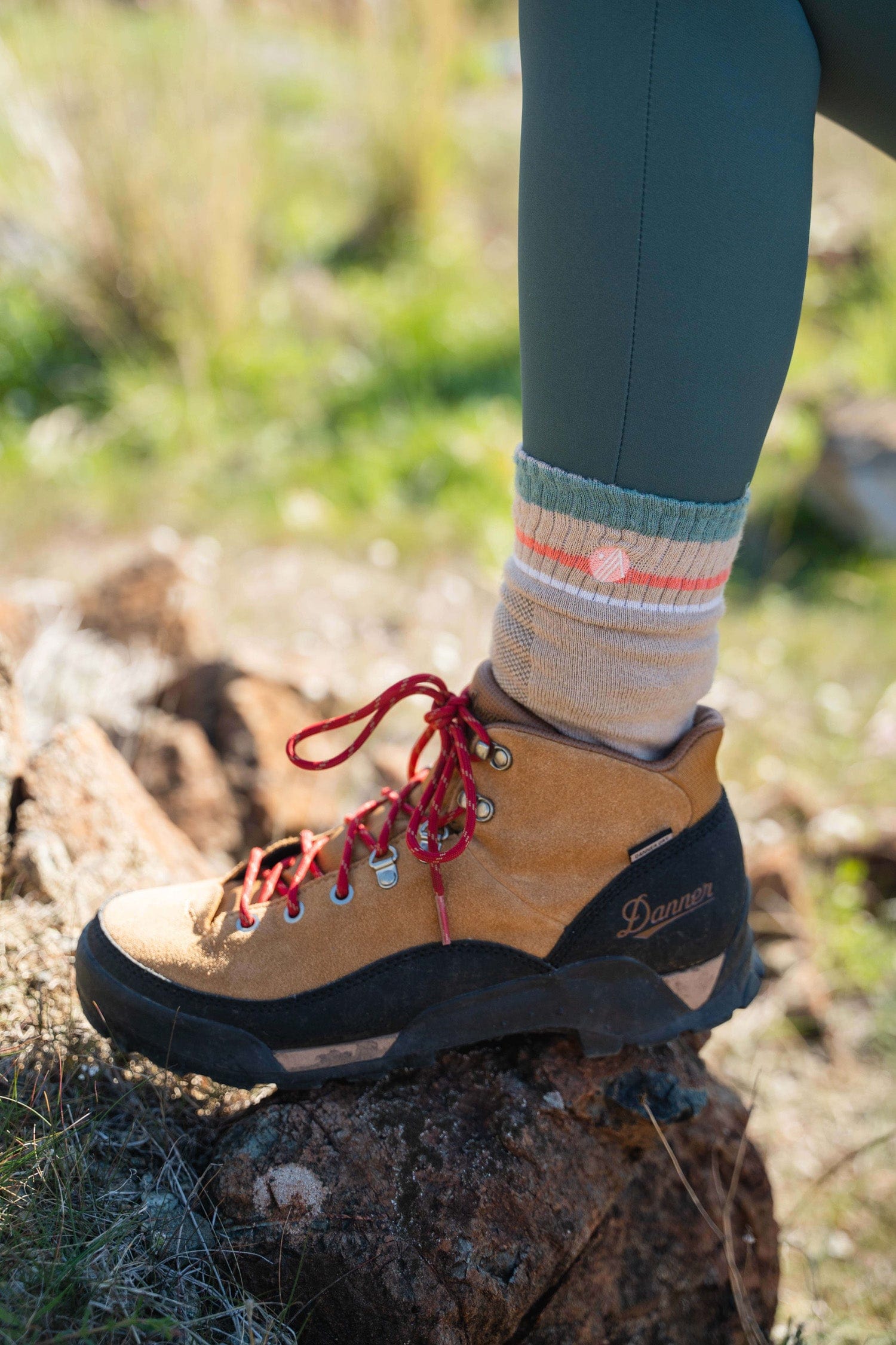 Bamboo Hiking Socks - Lily Pad Stripe Socks 