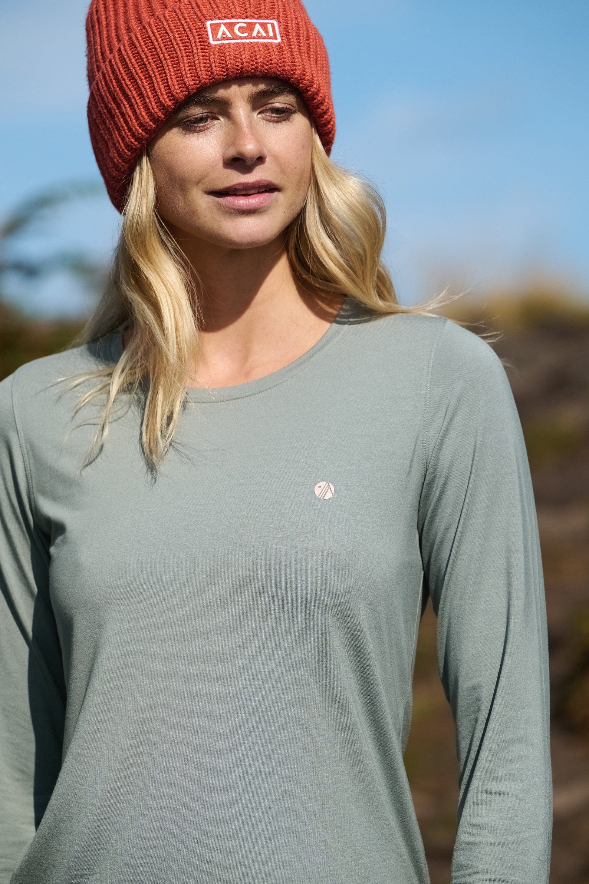 On The Go Bamboo Long Sleeve Tee - Lily Pad T-Shirts  