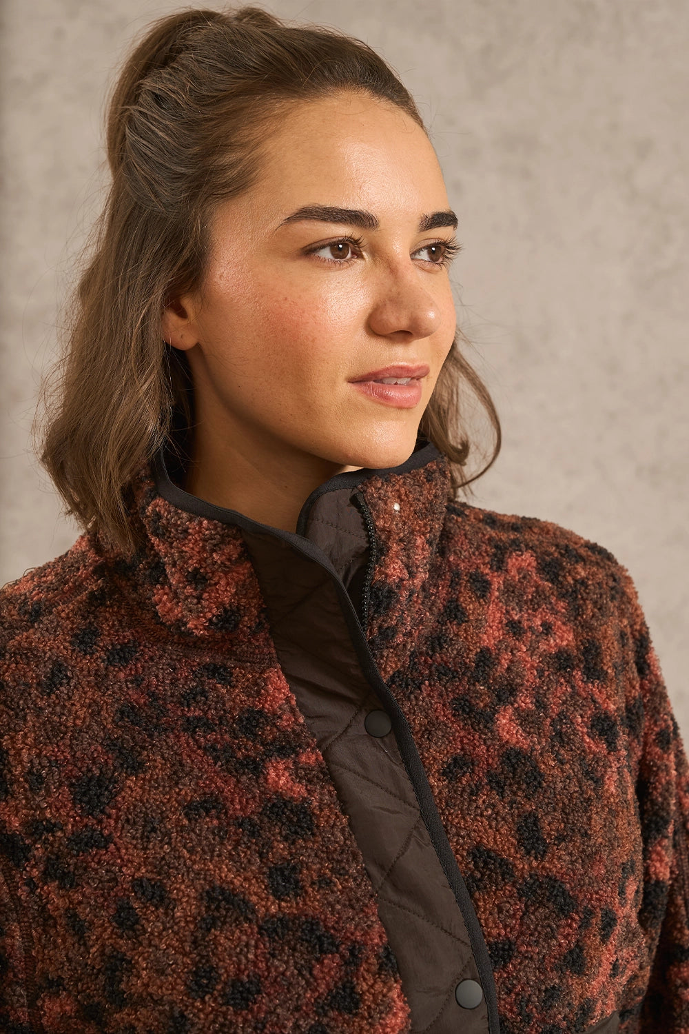 Campfire Quilted Fleece - Leopard